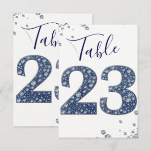 Invitación Denim & Diamonds Bling Sparkle Tabla número 23