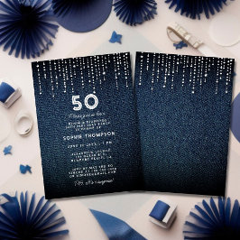 Invitación Denim Diamonds Drippings 50 cumpleaños