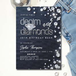 Invitación Denim Diamonds Fiesta 30 cumpleaños