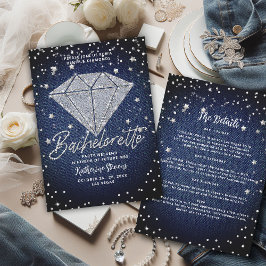 Invitación Denim Diamonds International Bling Bachelorette