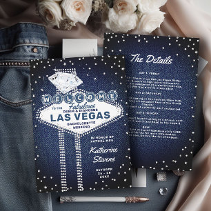 Invitación Denim Diamonds Las Vegas Bling Bachelorette