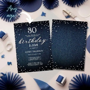 Invitación Denim Diamonds Moda Rustic Cualquier Fiesta de Cum