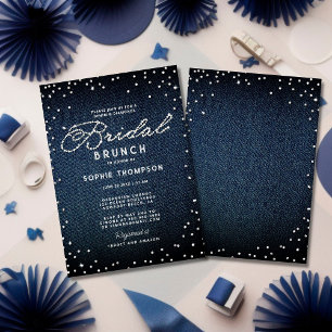 Invitación Denim Diamonds Purpurina Blue Elegdal Brunch