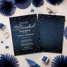 Invitación Denim Diamonds Purpurina Blue Elegdal Shower