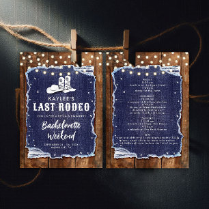 Invitación Denim Diamonts Última Bachelorette de Moda Rusa Ro