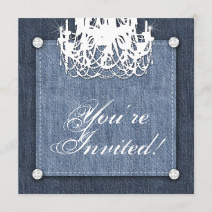 Invitación Denim n Diamonds Boda Lt.