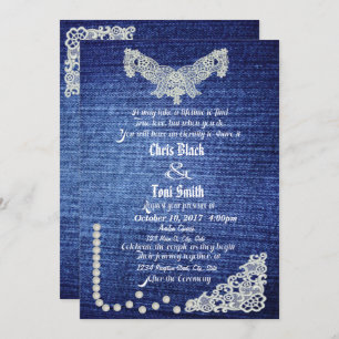 Invitación Denim, Pearls & Lace Wedding Invitado