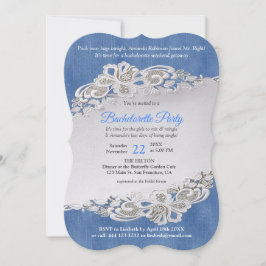 Invitación Denim Textured and flower Lace