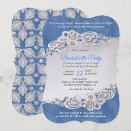 Invitación Denim Textured and flower Lace