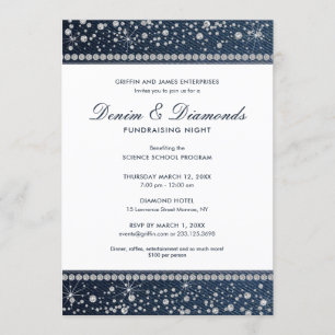 Invitación Denim y diamantes