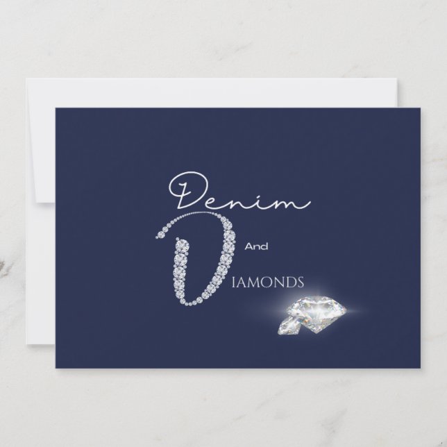 Invitación Denim y diamantes (Anverso)