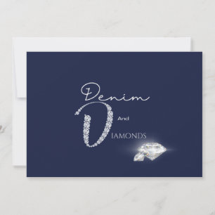 Invitación Denim y diamantes