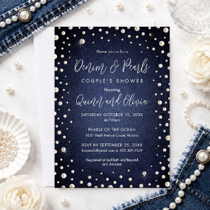 Invitación Denim y Perlas