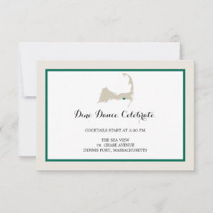 Invitación Dennis Port Cape Cod con corazón   Recepción