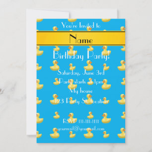 Invitación Denominación personalizada rayas amarillas azul pa
