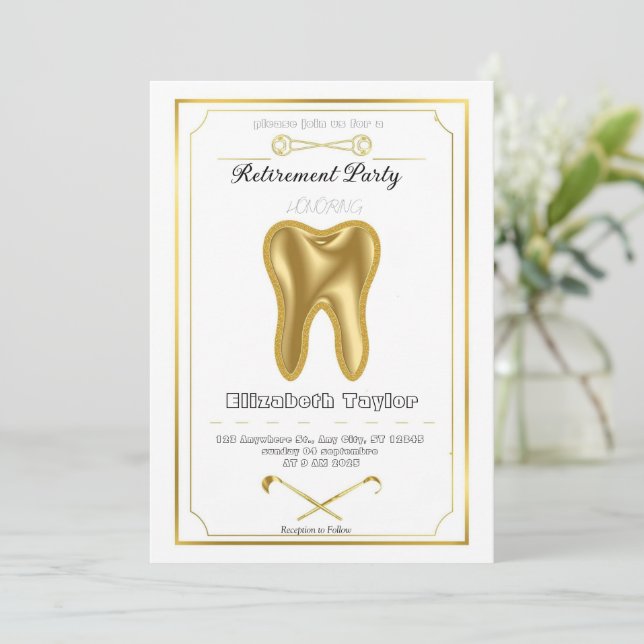 Invitación Dentist retirement invitation -Thank You Dentist (Anverso de pie)