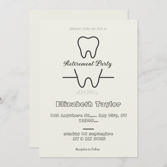 Invitación Dentist retirement invitation -Thank You Dentist (Anverso / Reverso)