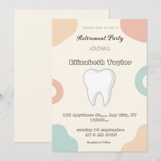Invitación Dentist retirement invitation -Thank You Dentist (Anverso / Reverso)