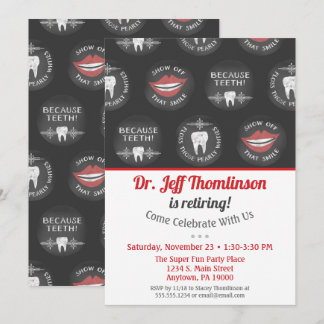 Invitación Dentit Retirement Invitation Chalkboard Dental