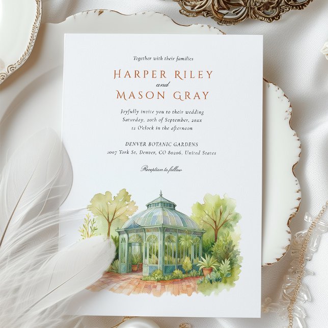 Invitación DENVER Jardín Botánico Boda del Mosaico de Woodlan (Subido por el creador)