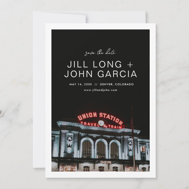 Invitación Denver Union Station Save the Date (Anverso)