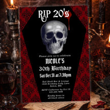 DEP 20s Cráneo Gótico Muerte a mis 20s Cumpleaños 