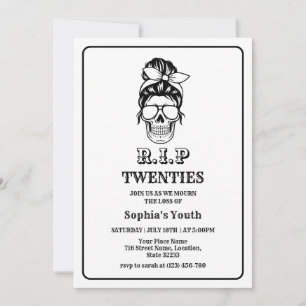 Invitación DEP 20s Muerte a mi Juventud Fiesta de Cumpleaños 