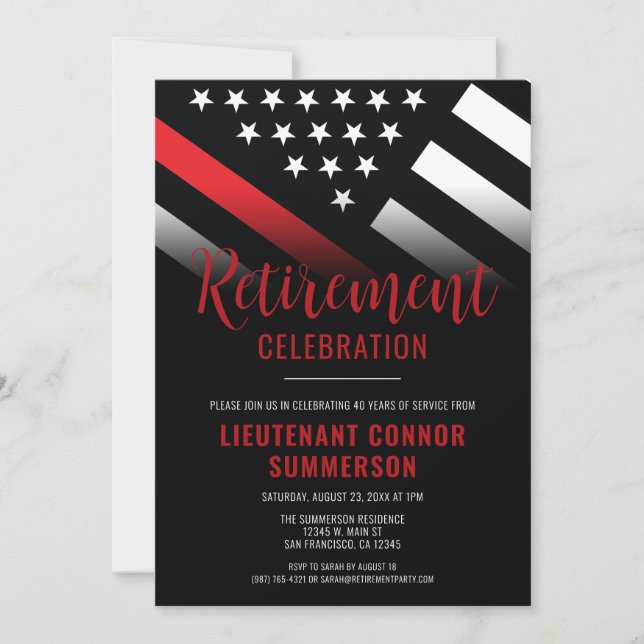 Invitación Departamento de Bomberos del Fiesta de Retiro de B (Anverso)