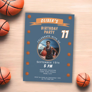 Invitación Deporte de Balón de Baloncesto Moderno Foto de Cum