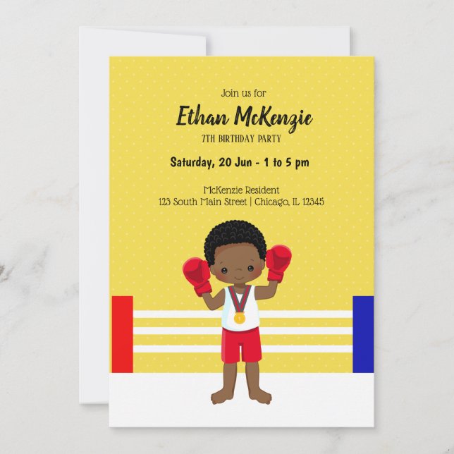 Invitación Deporte de kickboxing (Anverso)