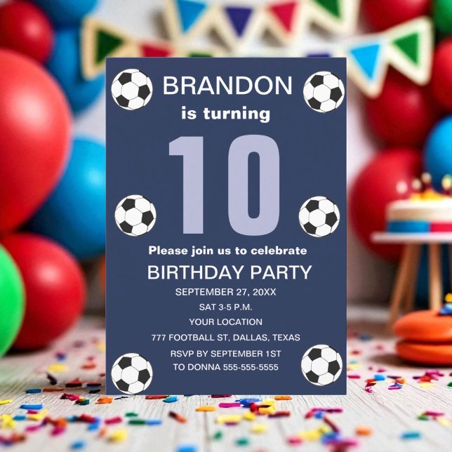 Invitación Deporte de niños azules de la Marina de Fútbol de  (Subido por el creador)