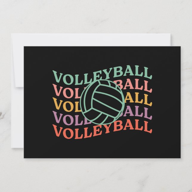 Invitación Deporte de voleibol retro (Anverso)