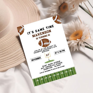 Invitación Deporte Fútbol Segundo Cumpleaños 10 años Descenso
