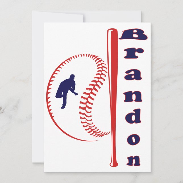 Invitación Deportes All-Star con tema de béisbol (Anverso)