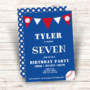 Invitación Deportes De Pelota De Béisbol Cumpleaños Niño 