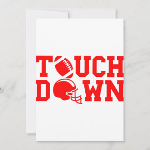 Invitación deportes de touchdown del fútbol americano rojo