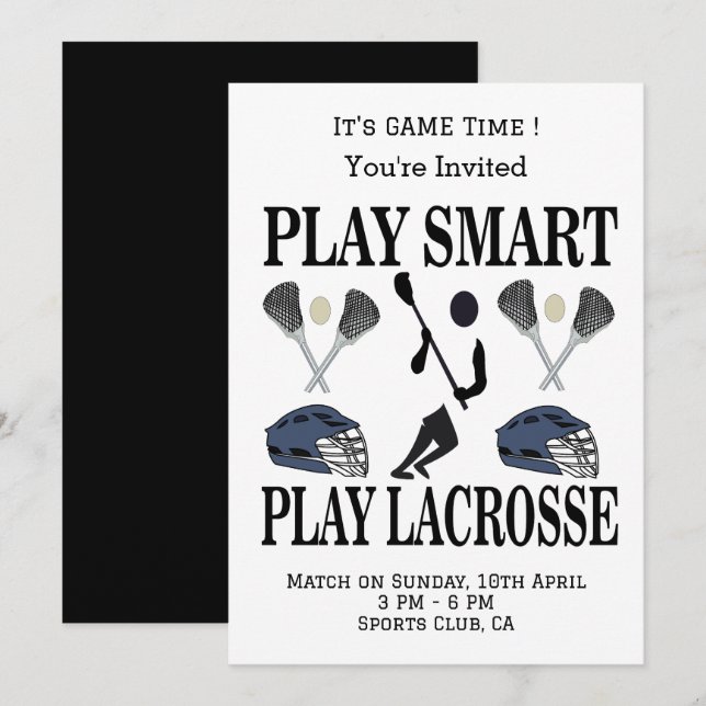 Invitación Deportes Lacrosse Team (Anverso / Reverso)