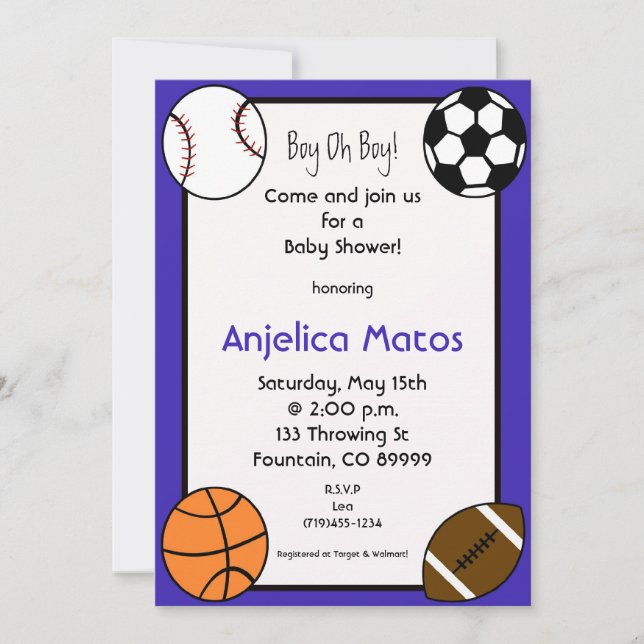 Invitación ¡deportes, muchacho oh! , honrando, venga unirse a (Anverso)