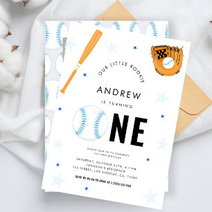 Invitación Deportes Tema del béisbol Bebé Primer Fiesta de cu