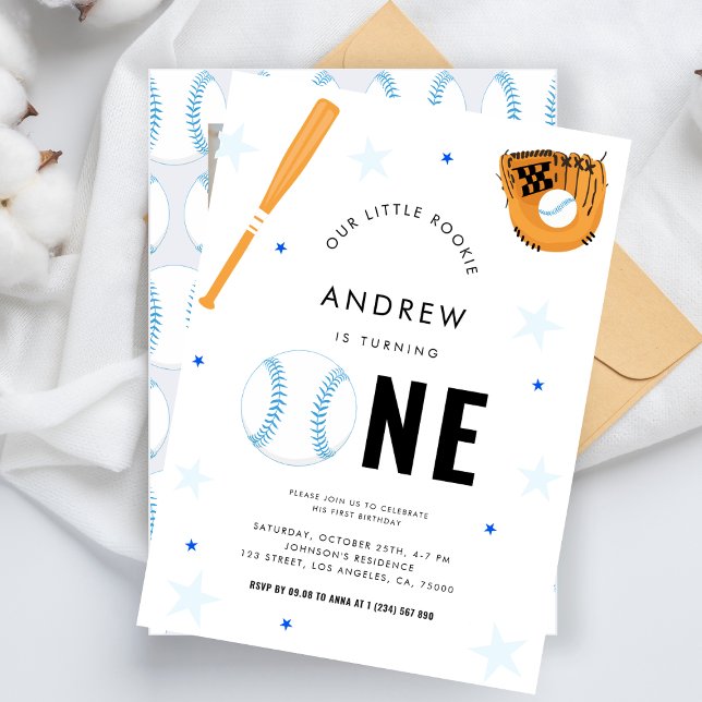 Invitación Deportes Tema del béisbol Bebé Primer Fiesta de cu (Subido por el creador)