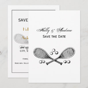 Invitación Deportes Vintage Tenis Racquet