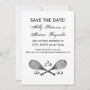 Invitación Deportes Vintage Tenis Racquet