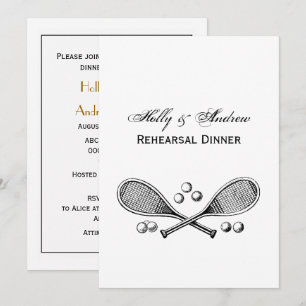 Invitación Deportes Vintage Tenis Racquet