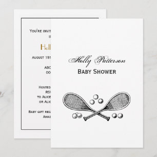 Invitación Deportes Vintage Tenis Racquet