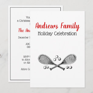Invitación Deportes Vintage Tenis Racquet