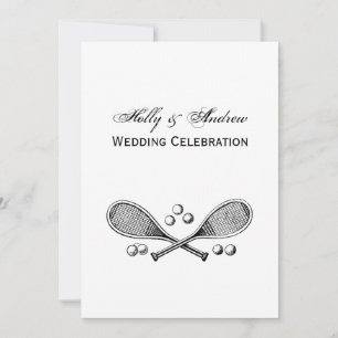 Invitación Deportes Vintage Tenis Racquet