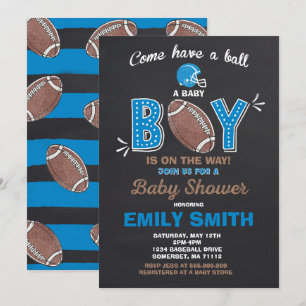 Invitación deportiva de Baby Shower al fútbol Baby
