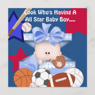 INVITACIÓN DEPORTIVA DE Baby Shower PARA NIÑO