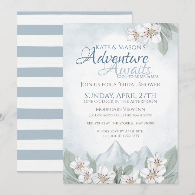 Invitación Depósito de novias de Adventure Mountain Laurel (Anverso / Reverso)