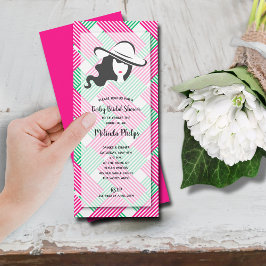 Invitación Derby Bridal Shower Hot Pink Green